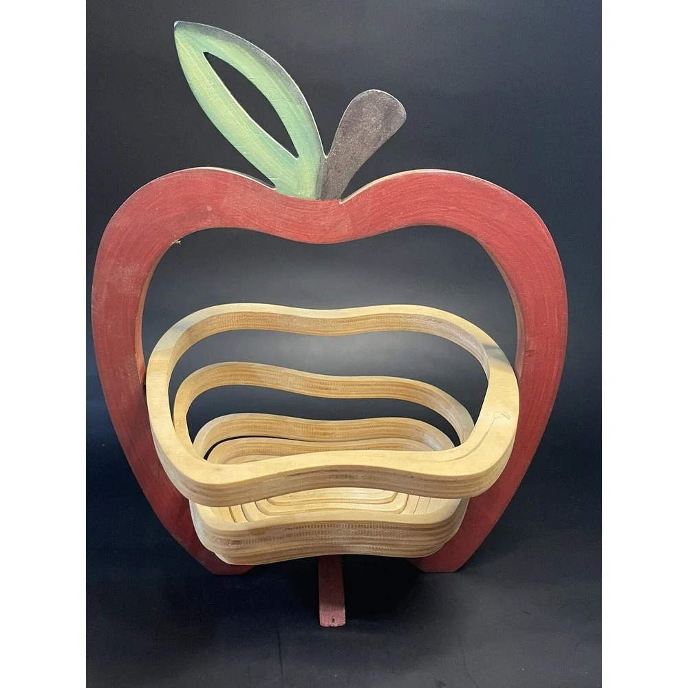 Apple Fruit Bowl, Tray, Trivet, Basket Folds Flat